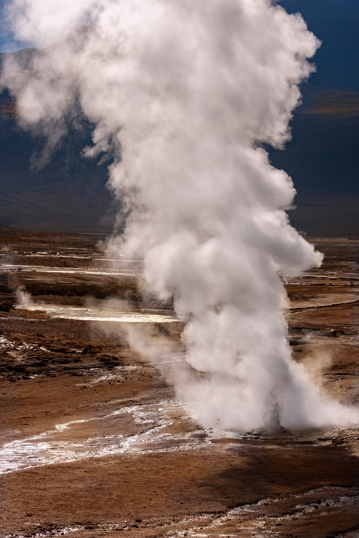 Coluna de vapor nos Geysers del Tatio