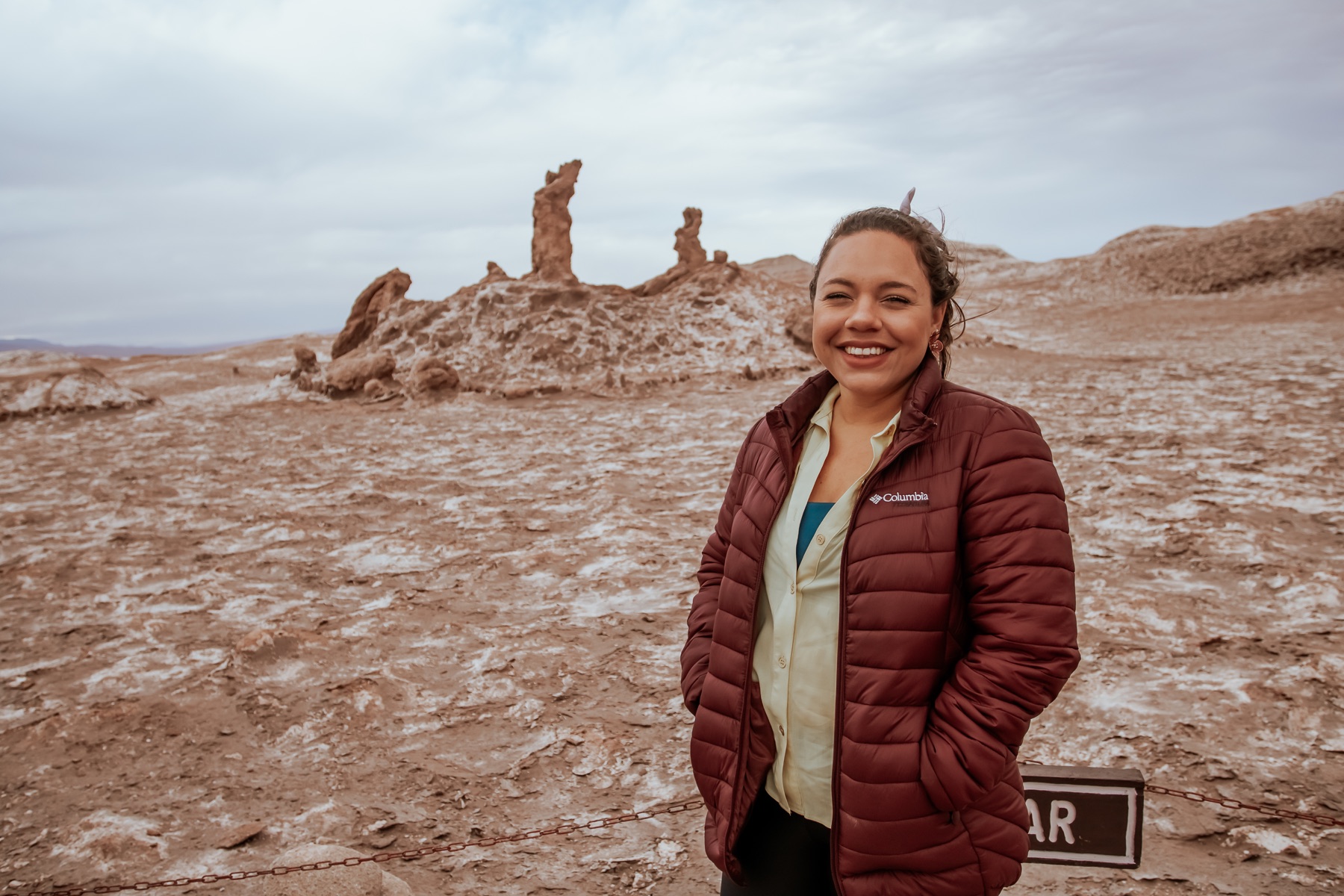 Viajante durante passeio pelo Atacama